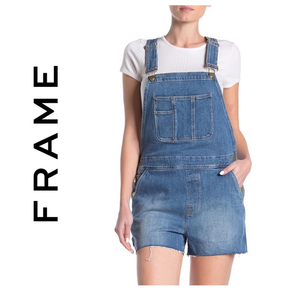 NWT Frame Le Garcon Cutoff Short Overalls - Picture 4 of 8